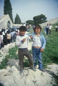 Two Small Boys on The Mount of Olives