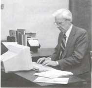 Picture of Dr. Bergeson writing the book, The Fourth Quarter.  Taken in 1989.