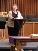 Karen Moreschi presenting this text on 9/23/07 during the morning service.